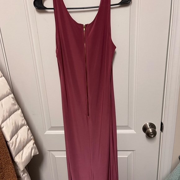 Mauve midi dress with exposed gold zipper in back - Picture 2 of 2